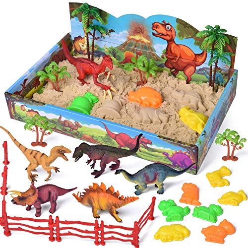 MZA STORES Dino Play Sand Set - 29 PCs Sandbox for Kids