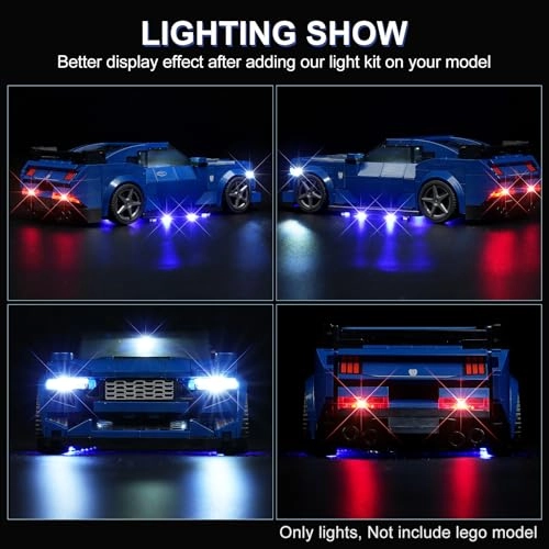 LED Lighting Kit - Lego Speed Champions Ford Mustang Dark Horse Sports Car