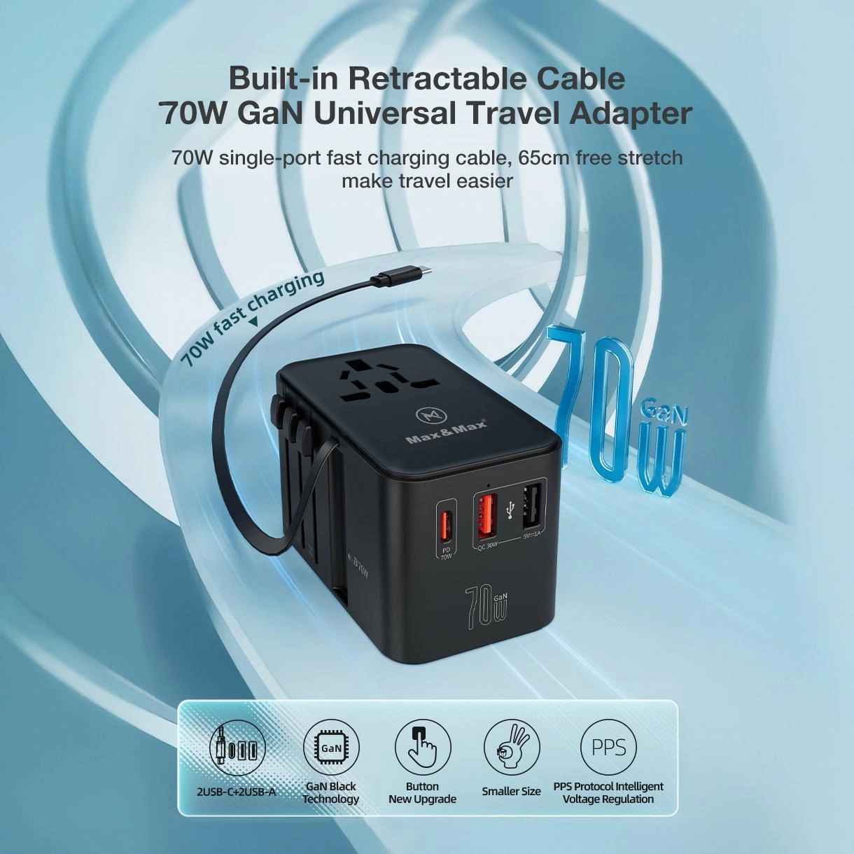 GaN 70W Universal Travel Adapter