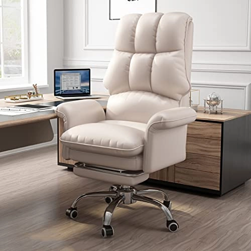 Desk Chair - PU Leather Brown High Back