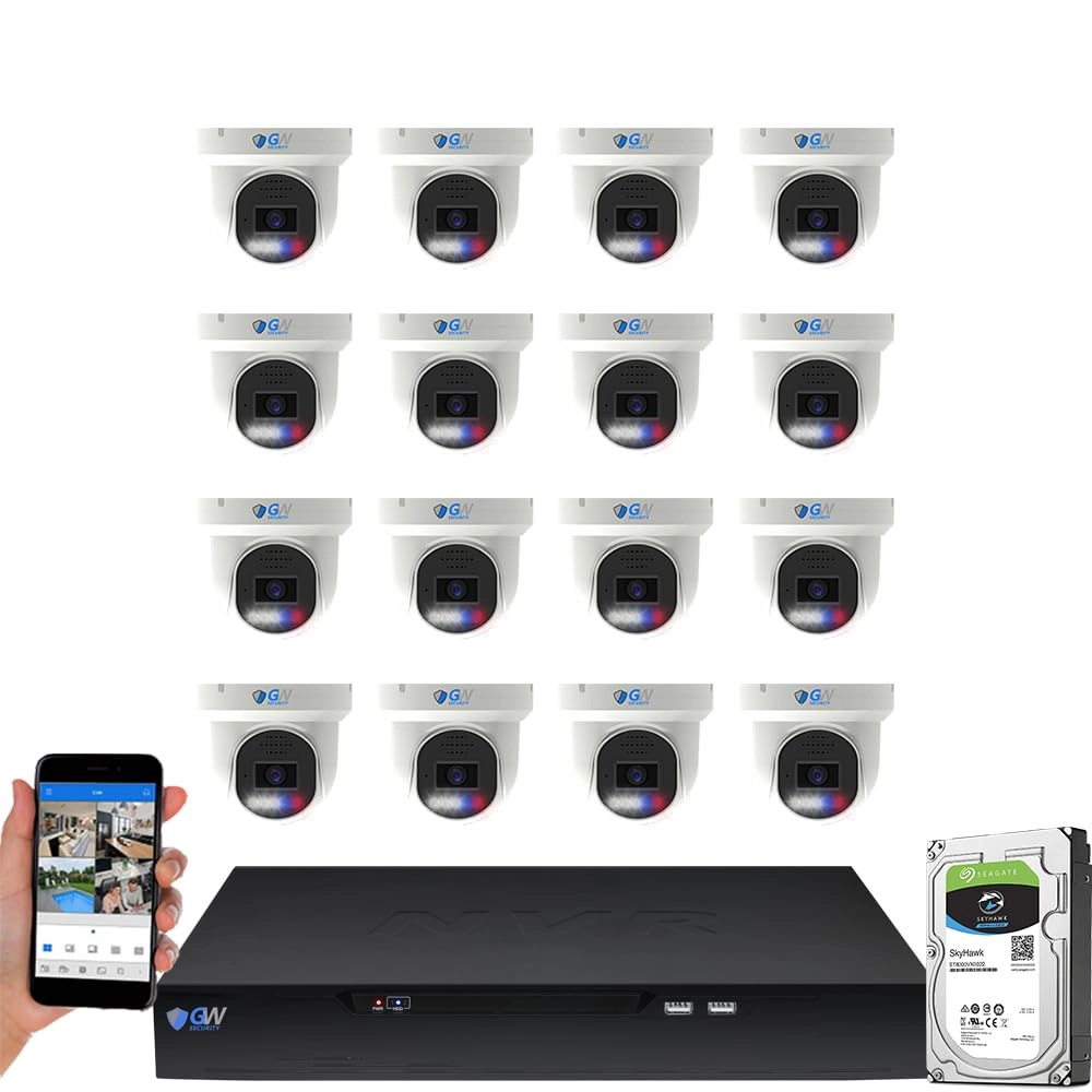 GW Security 16 Channel Security Camera System - 16 cameras 16 channels 8MP