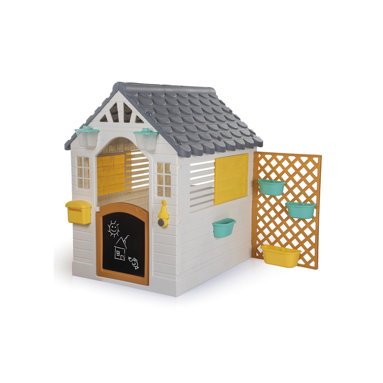 Dolu Garden Playhouse - 127 x 140 x 107.5 cm White and Grey