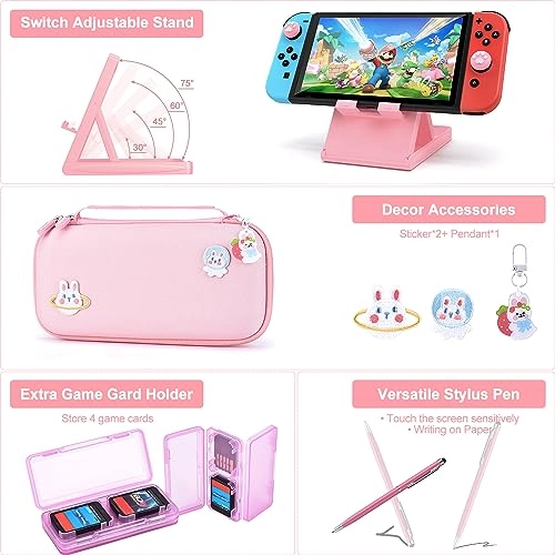 Switch carrying case + Switch game case + Switch screen protector + Switch stand + Switch thumb grips