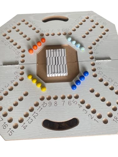 wahoo - Wooden 16 Colored Glass Marbles