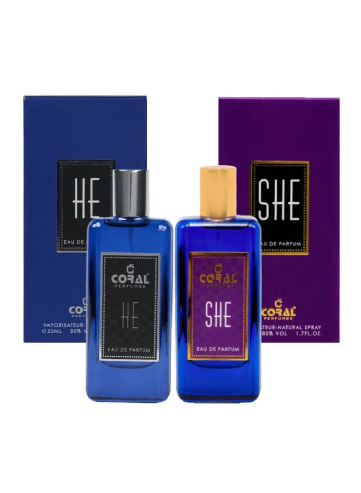 Coral Perfumes HE + SHE Eau de Parfum 50ml + 50ml