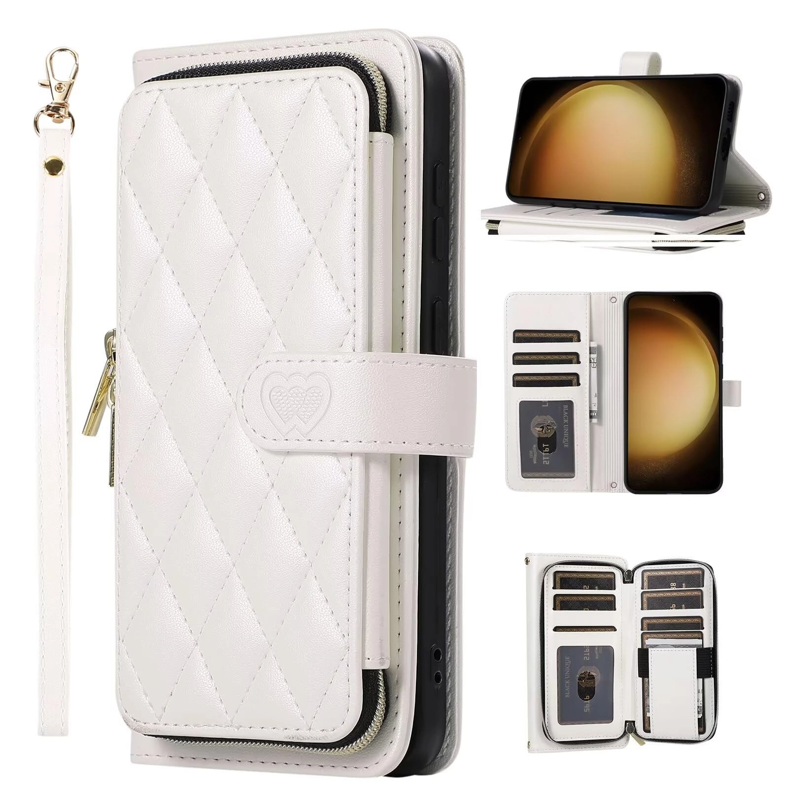 Case for Xiaomi Redmi Note 12 Pro 5G - Faux Leather Zipper Purse Wallet Phone Cover