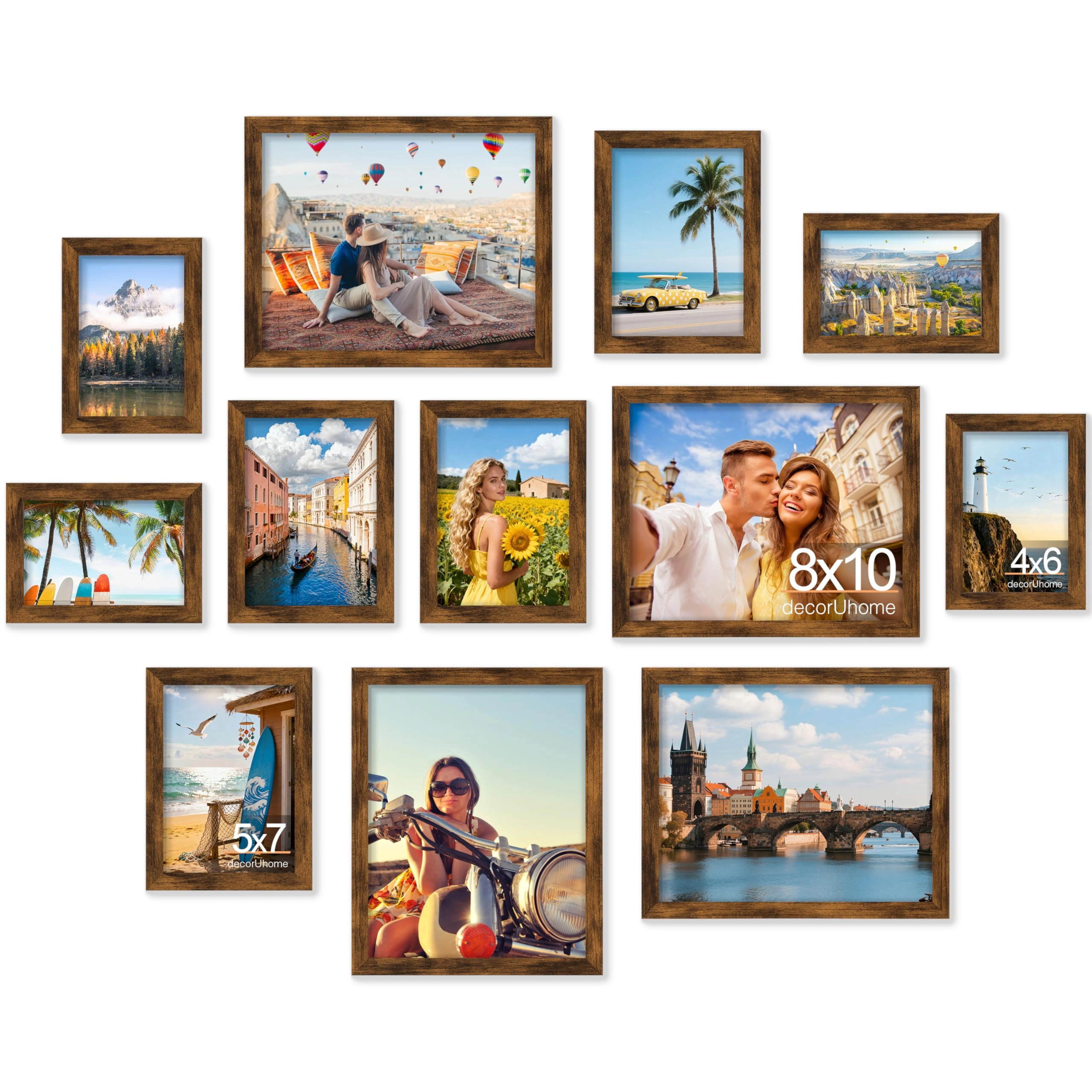 decoruhome Collage Wall Decor - 8x10 5x7 4x6 Set of 12