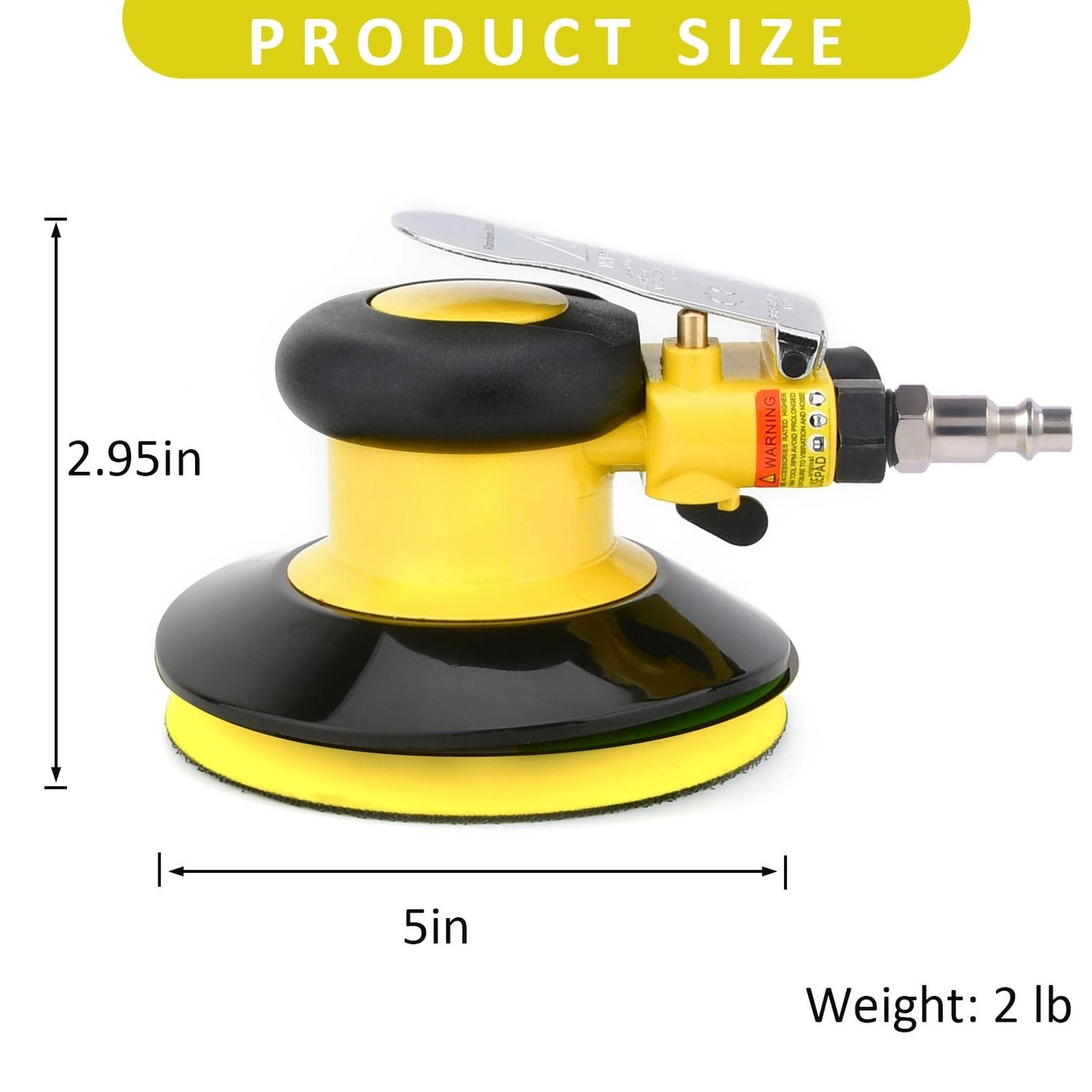 Random Orbital Palm Sander - Dual Action Pneumatic Low Vibration