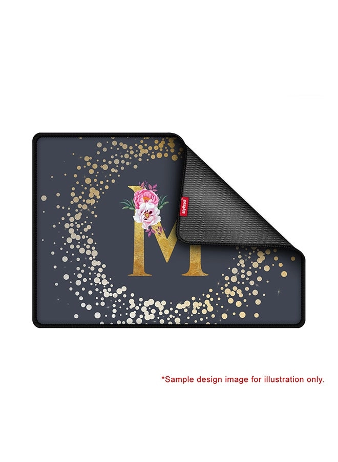 Custom Monogram Initial Letter Floral Pattern Alphabet A Cloth Gaming Mouse Pad - 35x25 cm