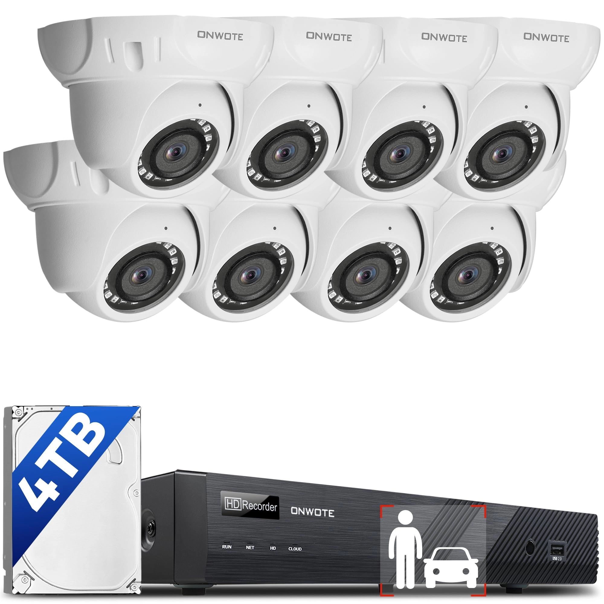 ONWOTE PoE Security Camera System - 8X 16 Channel 6MP
