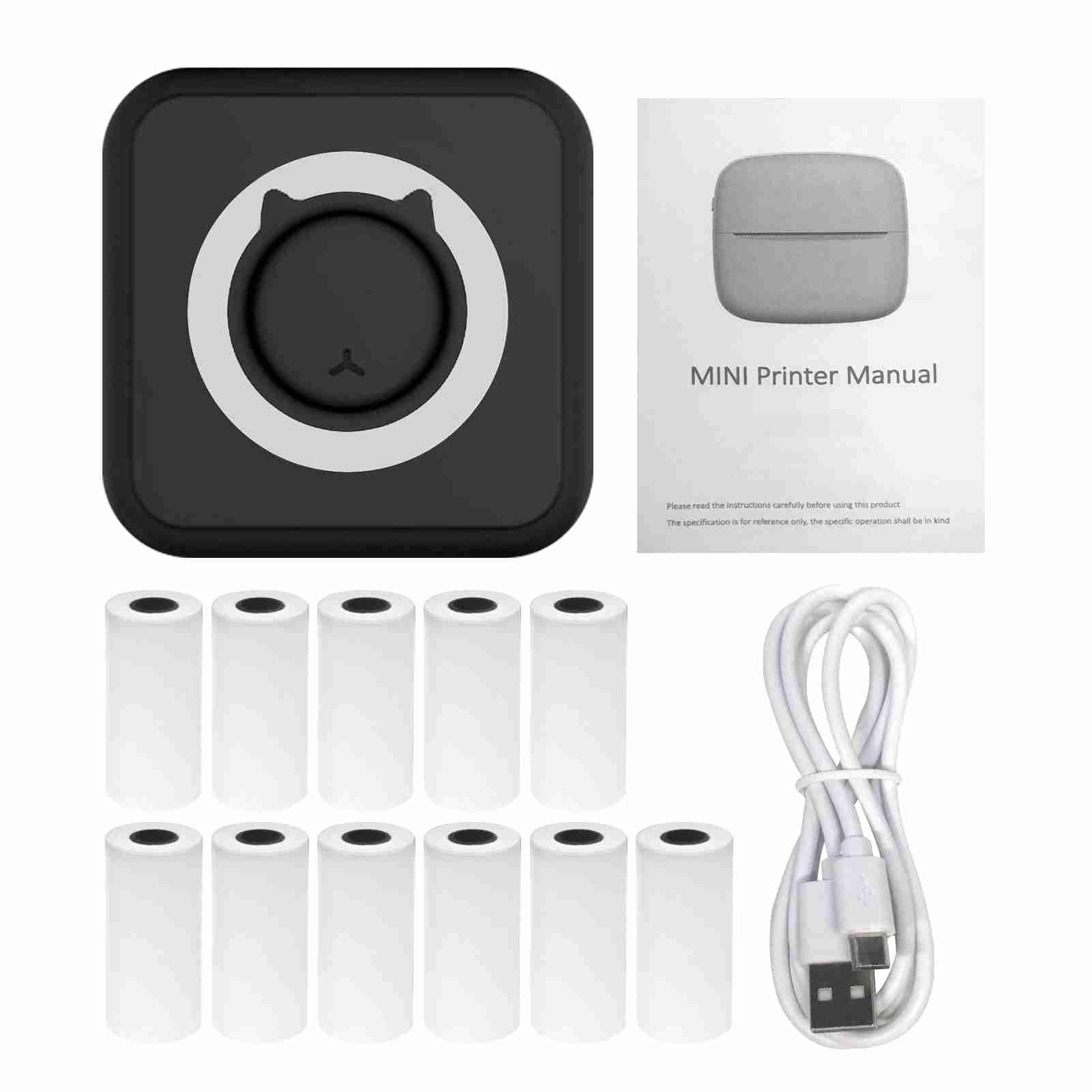 YDuupxe Mini Printer - 203dpi BT/USB