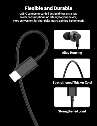 USB C Headphones Wired Earbud