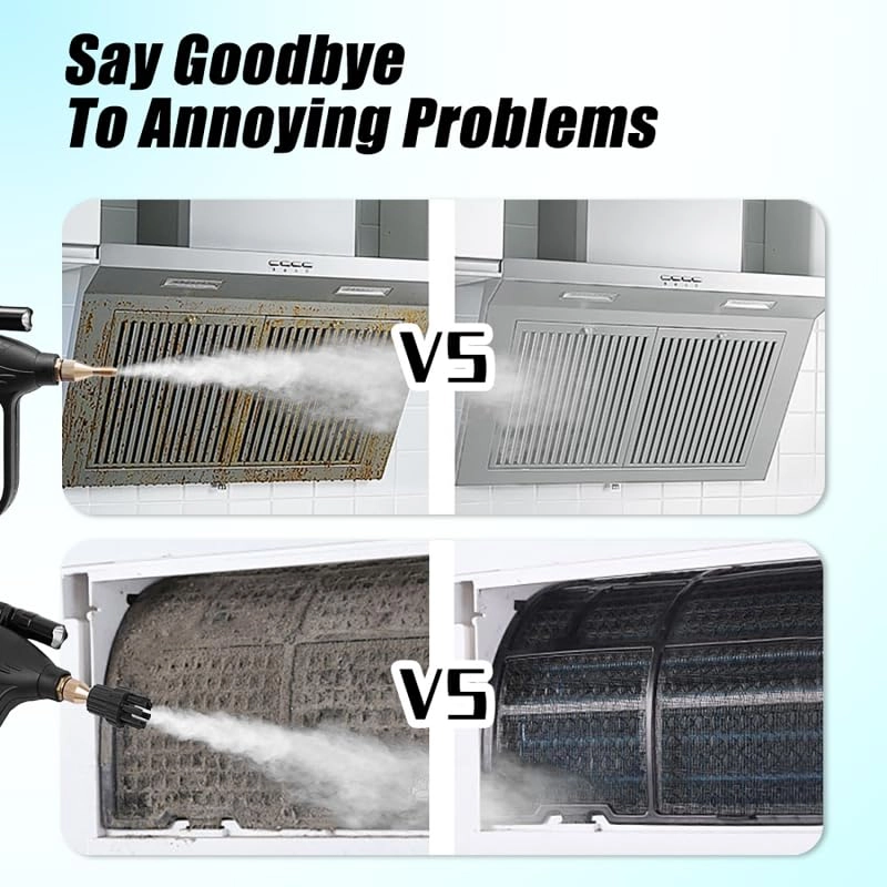 Pressurized Handheld Steam Cleaner - 1700W EU Plug Black