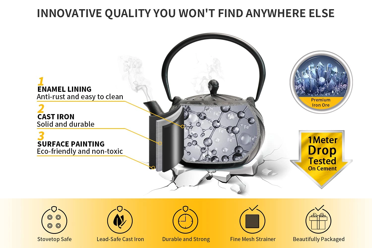 Cast Iron Teapot - 1200 Milliliters