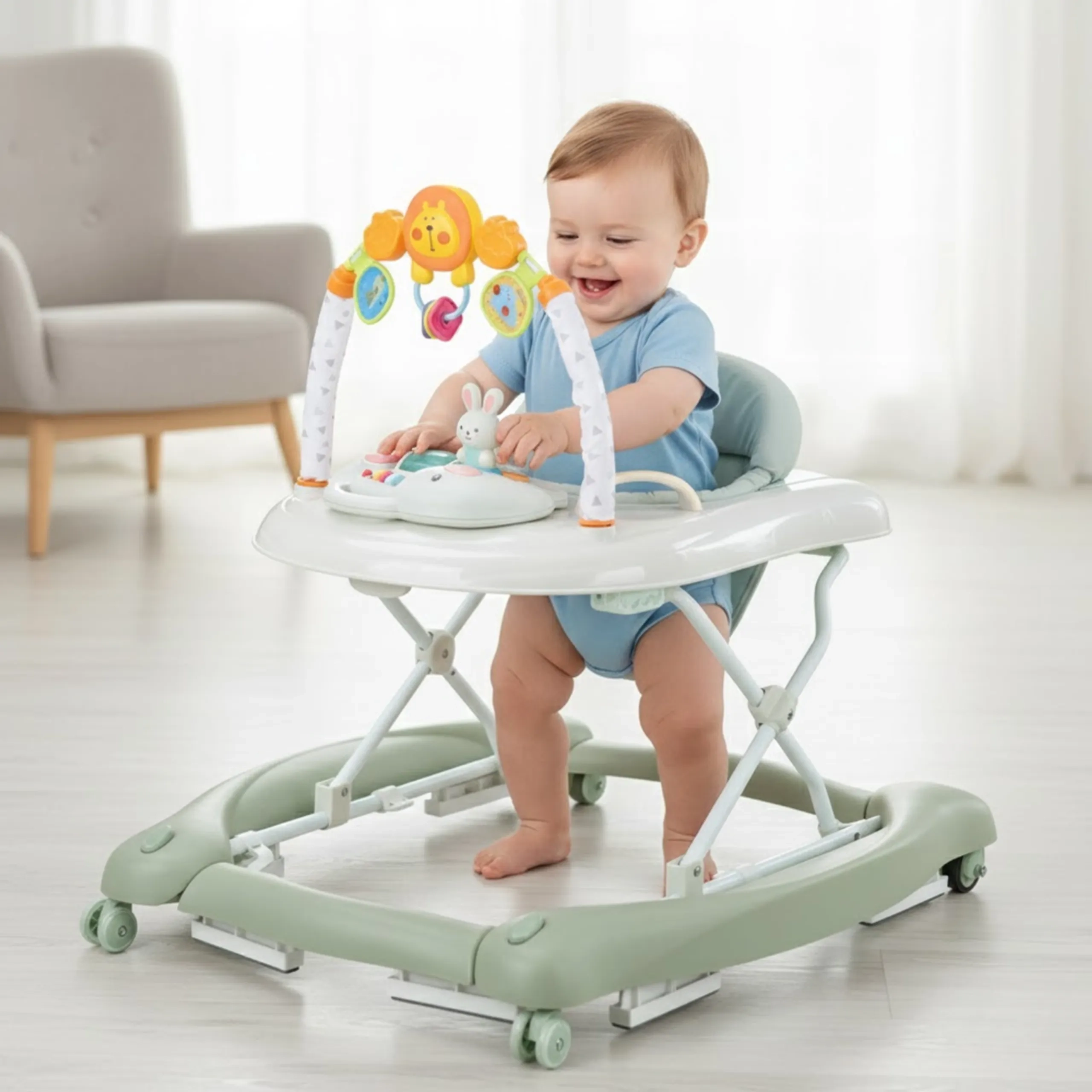 5 In 1 Baby Walker Set - Green