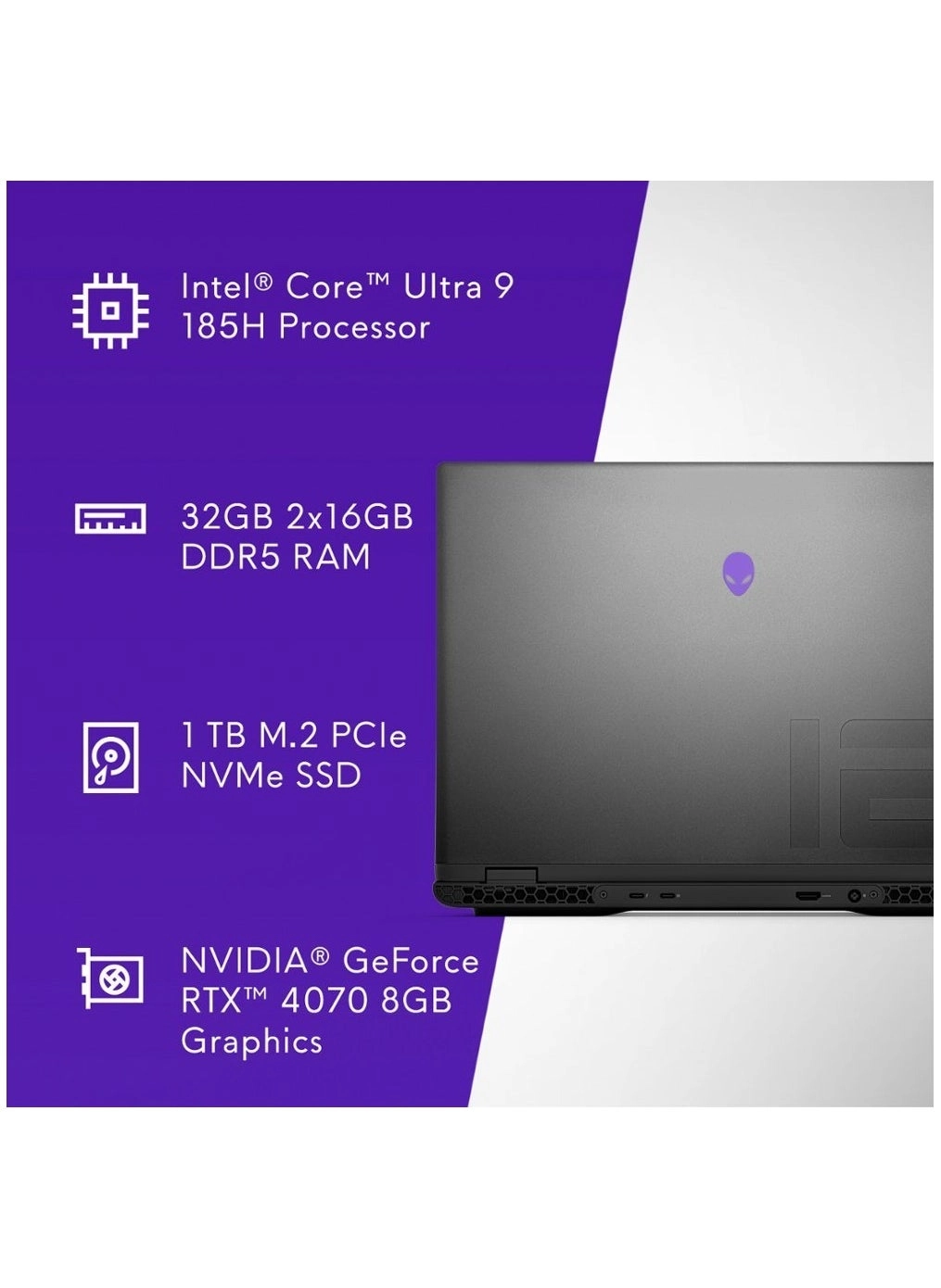 m16 R2 AWm16R-9487BLK-PUS - 16'' Core Ultra 9 32GB DDR5 1TB SSD