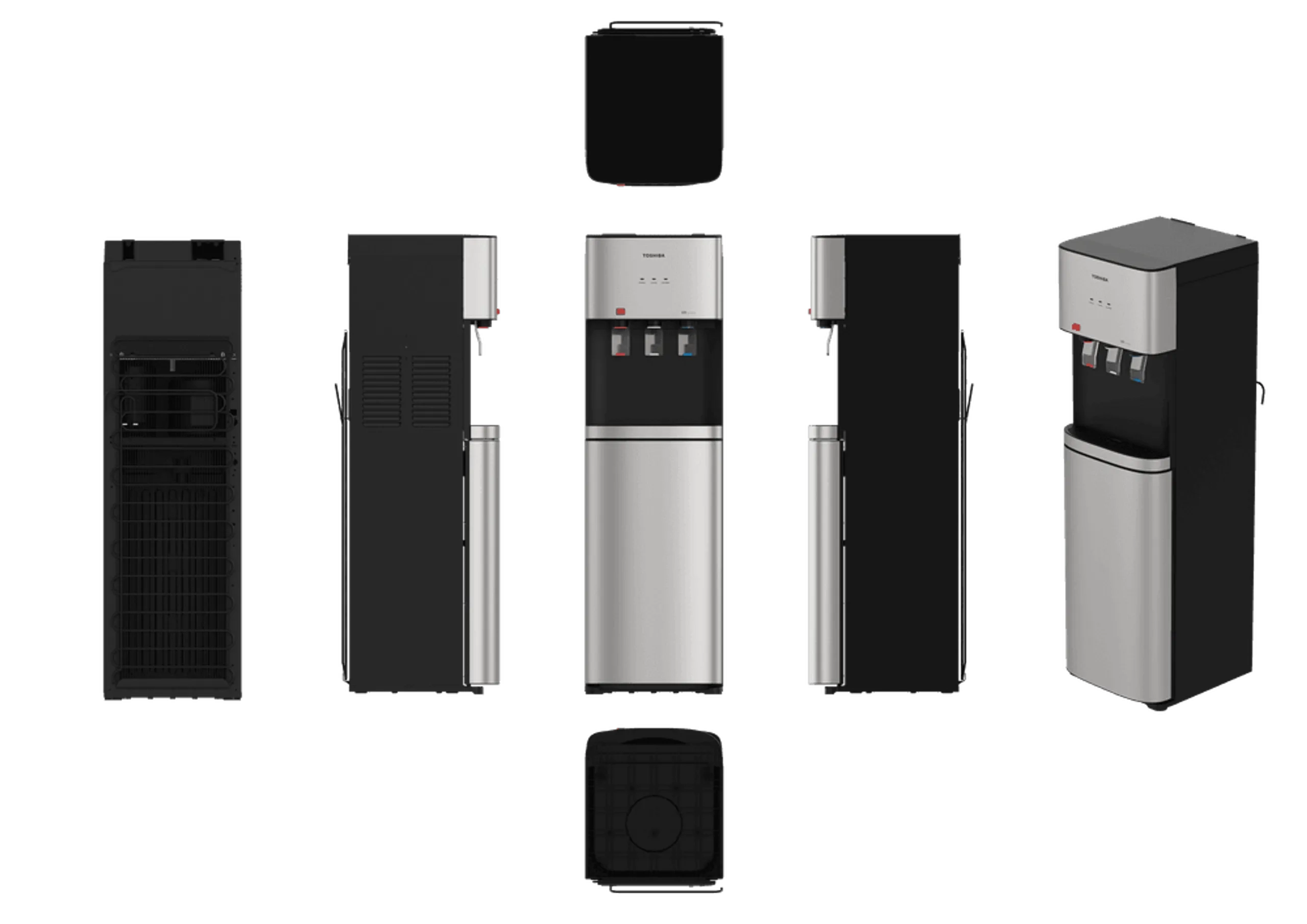 RWF-W2468UVBG(K) - Bottom-load 3 Tap Stainless Steel Black