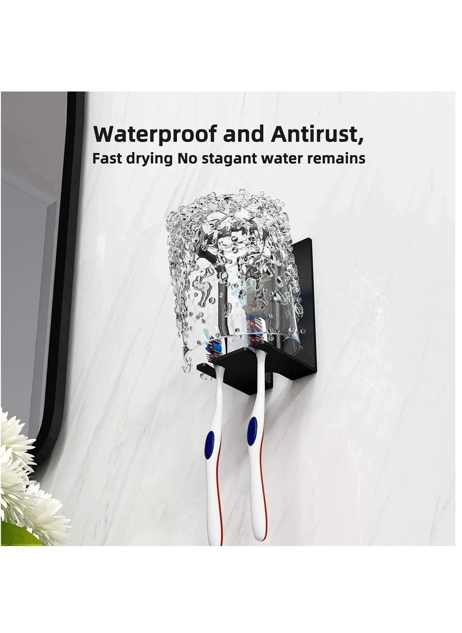 Wall Mount Toothbrush Holder - 3 Slots Wallmount / Countertop