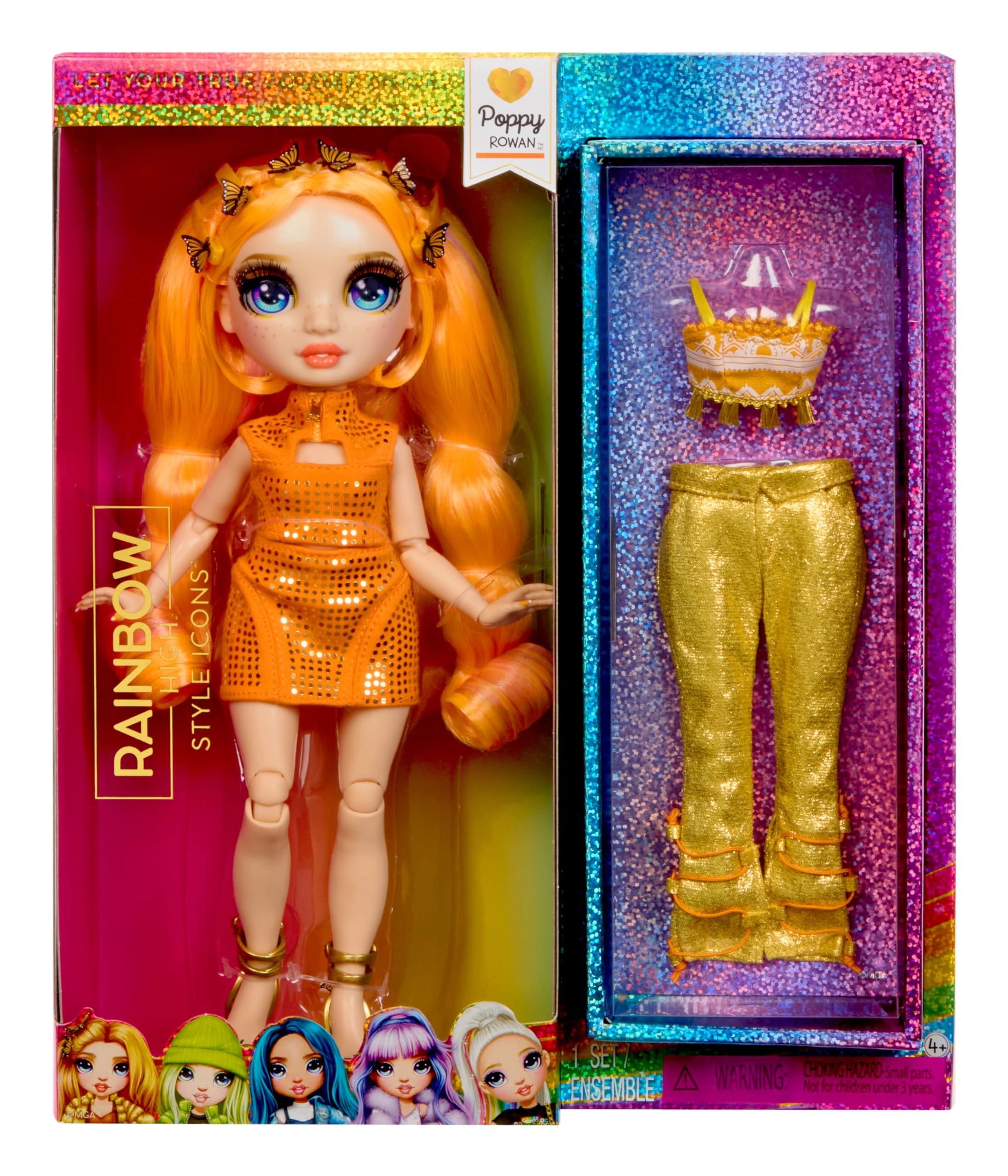 Rainbow High Poppy Fashion Doll - 28 cm Long Combable Hair Second Outfit
