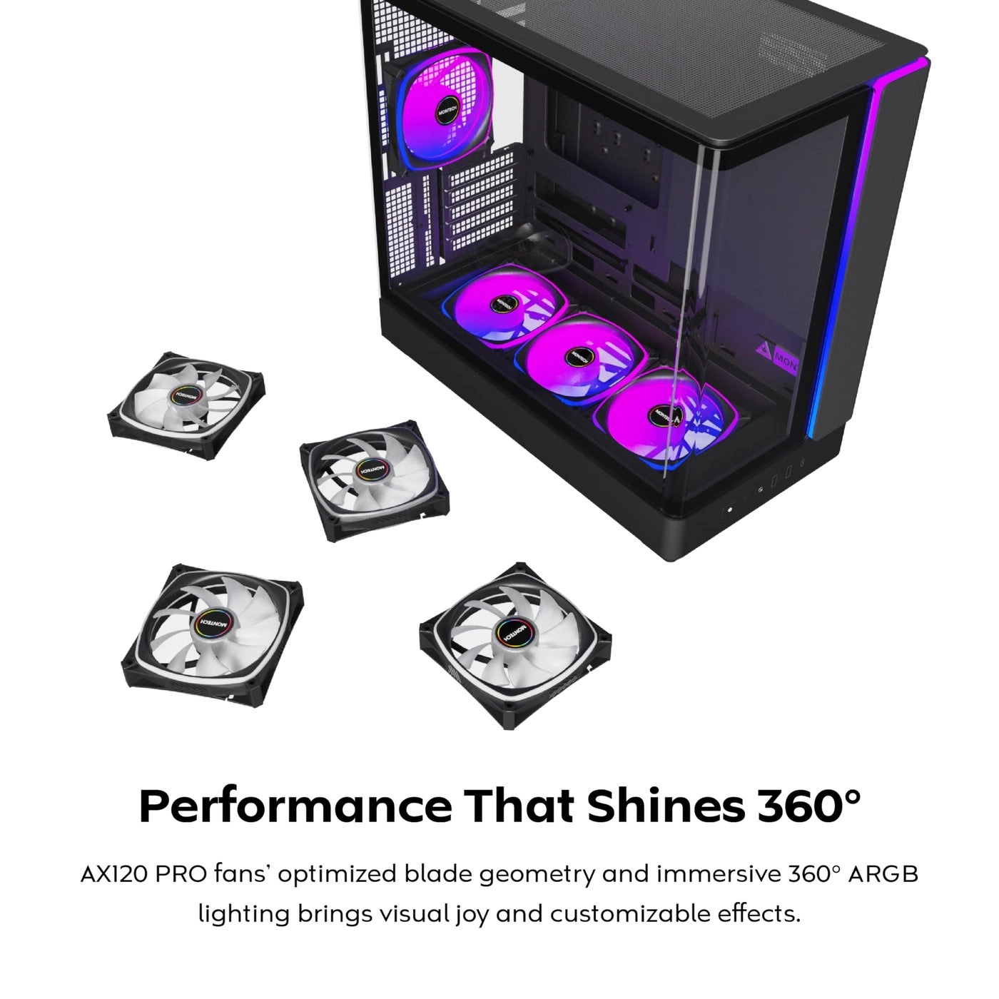 King 45 PRO - ATX 360mm Radiator Support 4 ARGB PWM Fans