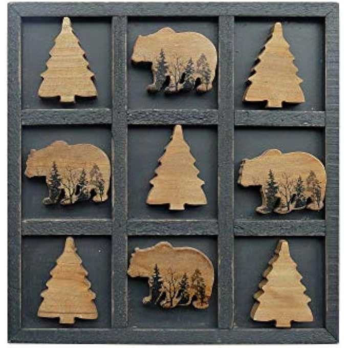 Tic Tac Toe - Cute Bear Decorative Wooden Travel
