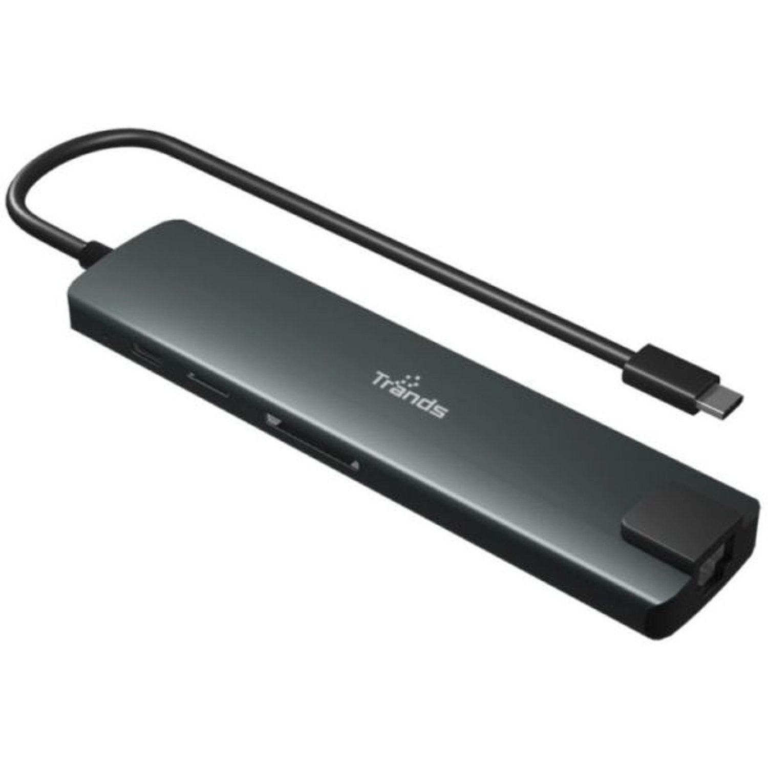 Trands 9-in-1 USB Type-C Hub - 3 x USB 3.0 Gigabit Ethernet 4K@30Hz