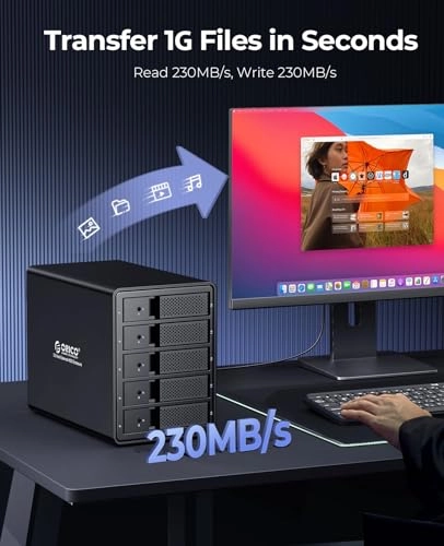 5 Bay External Hard Drive Enclosure - USB 3.0 SATA 3.5 inch