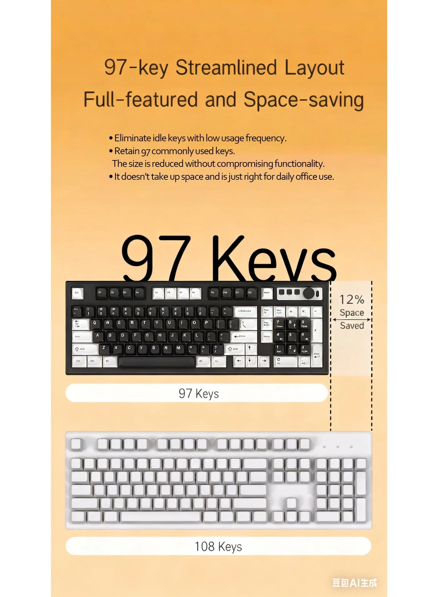 L1 Mechanical Feel Silent Keyboard - Wired/Wireless