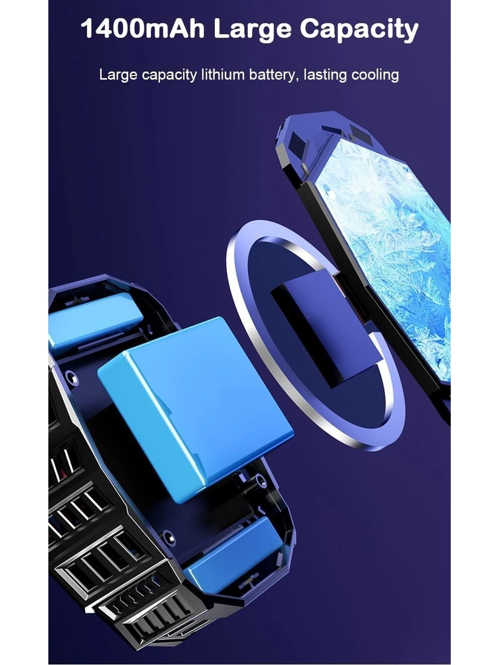Phone Cooler Fan - Magnetic Built-In Battery iPhone Compatible