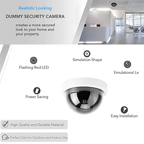 Dummy Security Camera - 4pcs Flashing LED White
