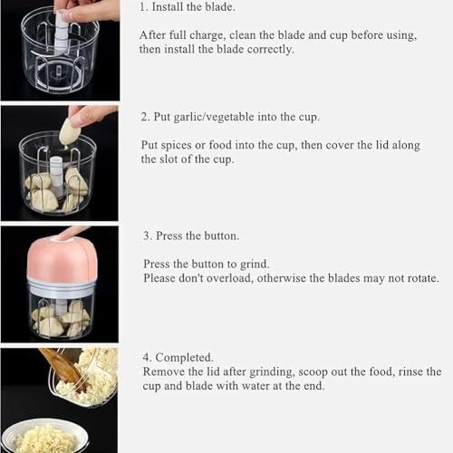 Mini electric garlic chopper - 250ml USB Charging