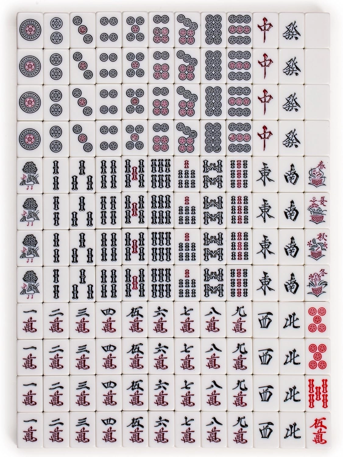Riichi Mahjong Set - 144 tiles white