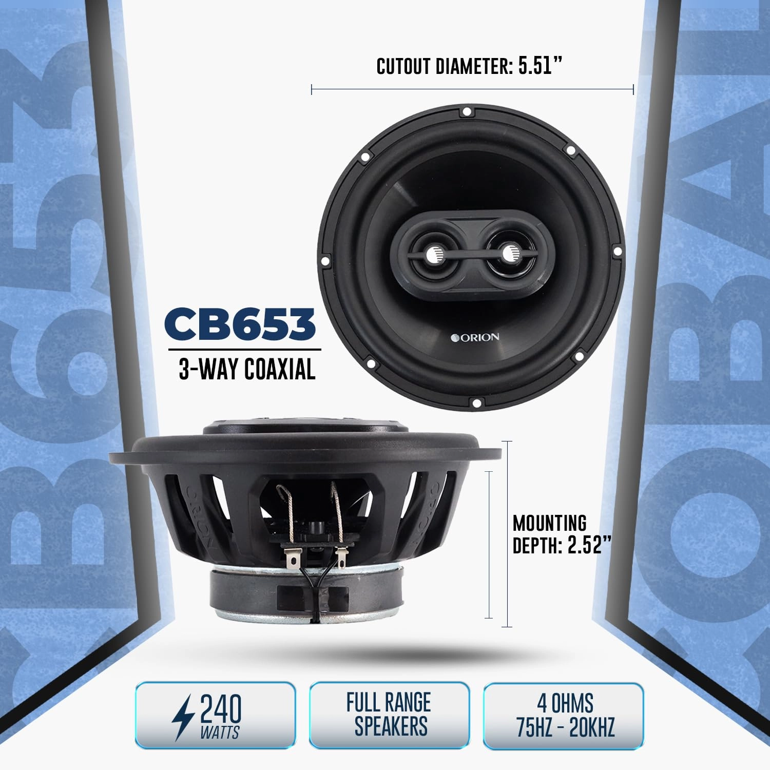 CB653 - 6.5 Inches Coaxial