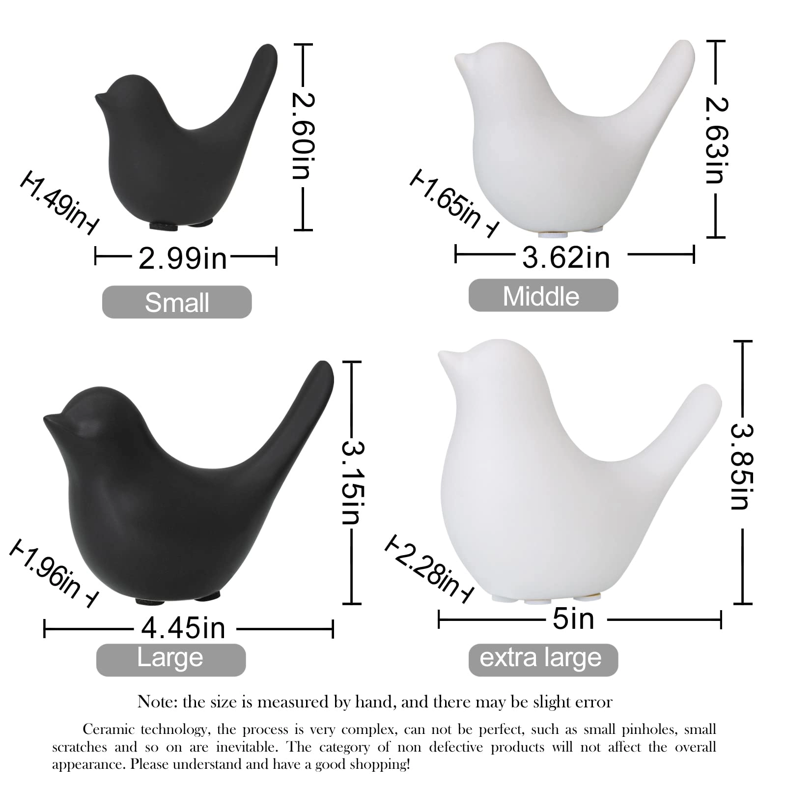 White Birds Statues - Ceramic
