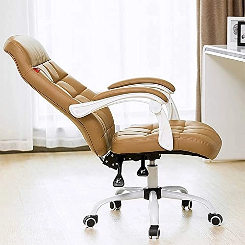 Desk Chair - PU Leather Brown High Back