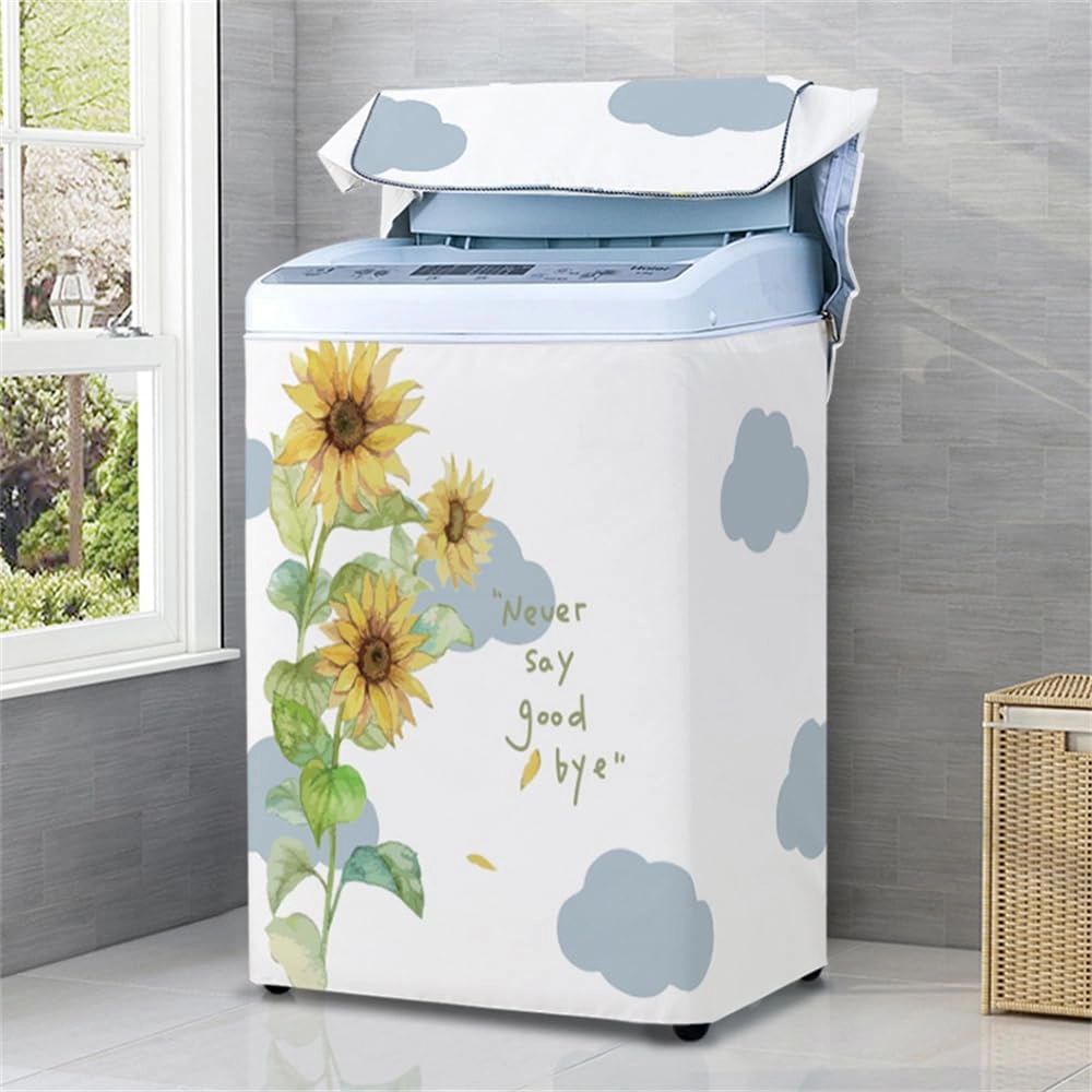 Washing Machine Cover - 2XL 12.5KG Blue Flower Top Load
