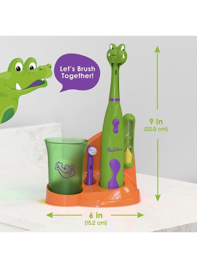 Kids’ Electric Toothbrush Set - Ages 3+ 2 Brush Heads 2-Minute Timer