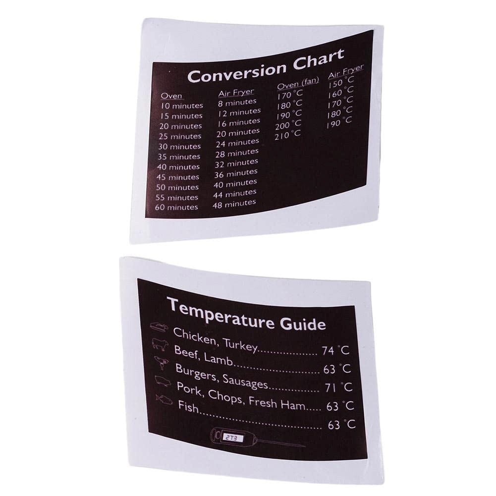 ZDELT Air Fryer Quick Reference Stickers - 2pcs