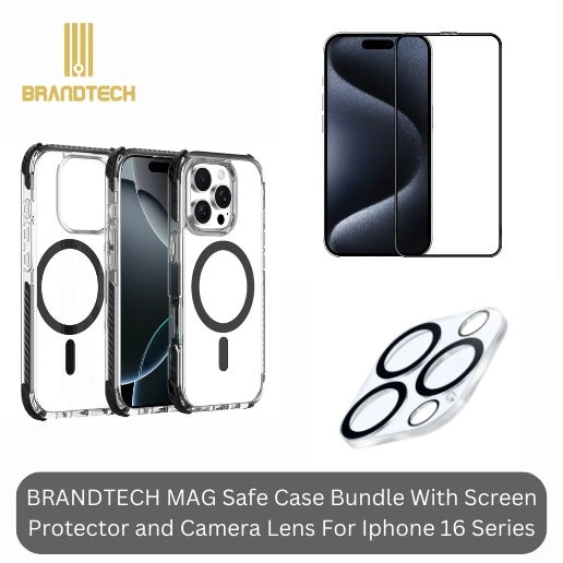 Brandtech BT16PRMB - MAGSAFE COVER SCREEN AND LENSE PROTECTOR FOR 16 PRO
