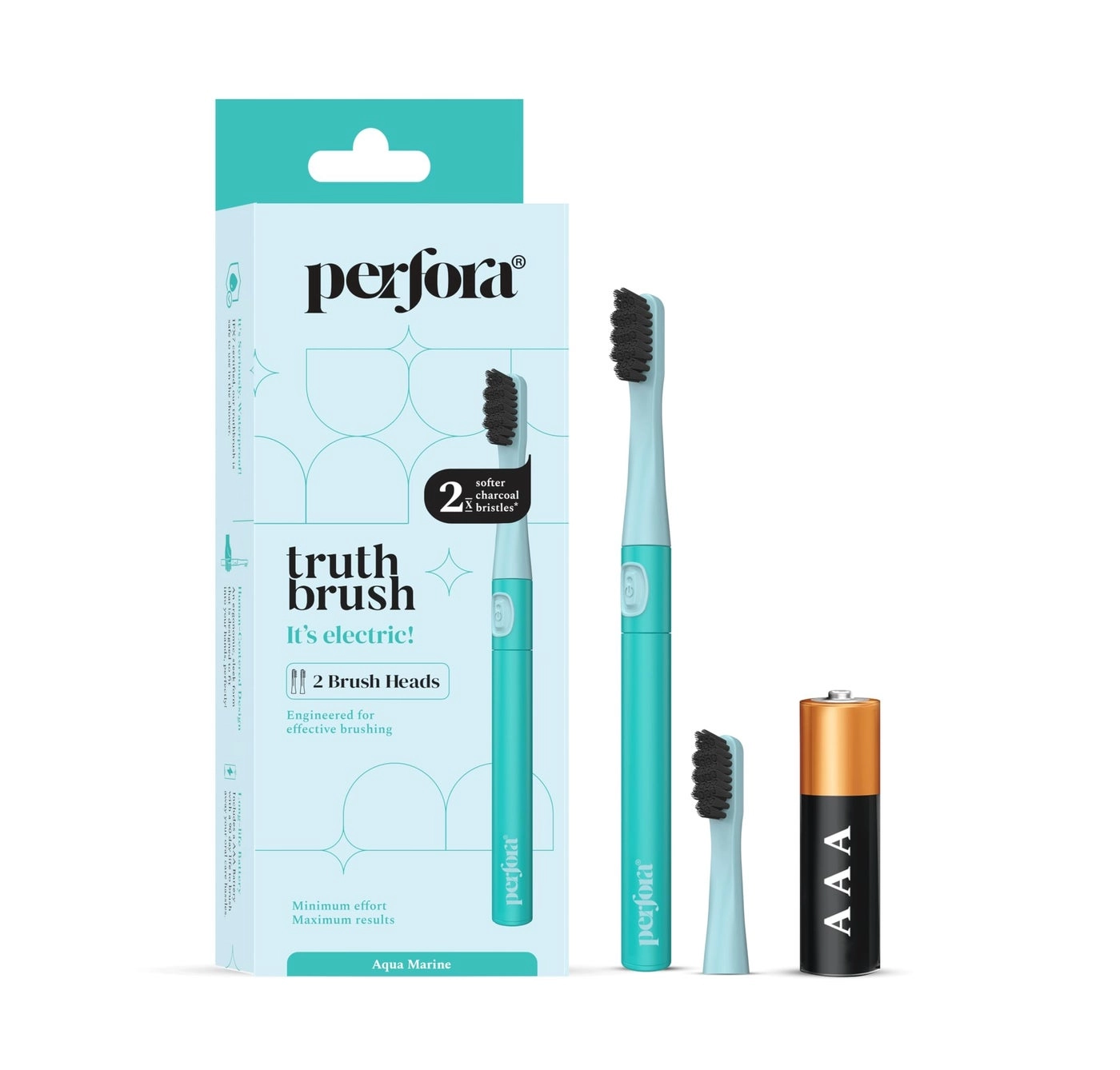 Electric Toothbrush - 2 Modes AAA Powered 2 Brush Heads