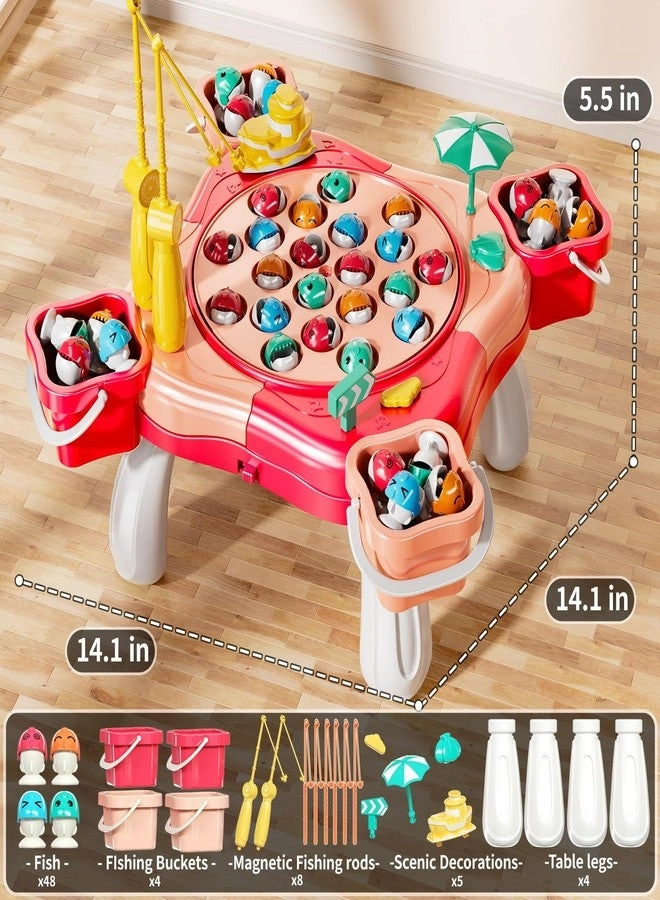 Magnetic Fishing Game - Age 4 5 6 7 8 and Up 48 Fishes and 8 Fishing Poles