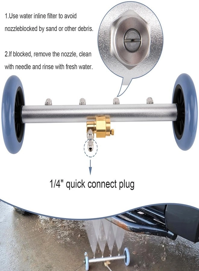 Undercarriage Pressure Washer Attachment - 2in1 16 Inch 4000 PSI