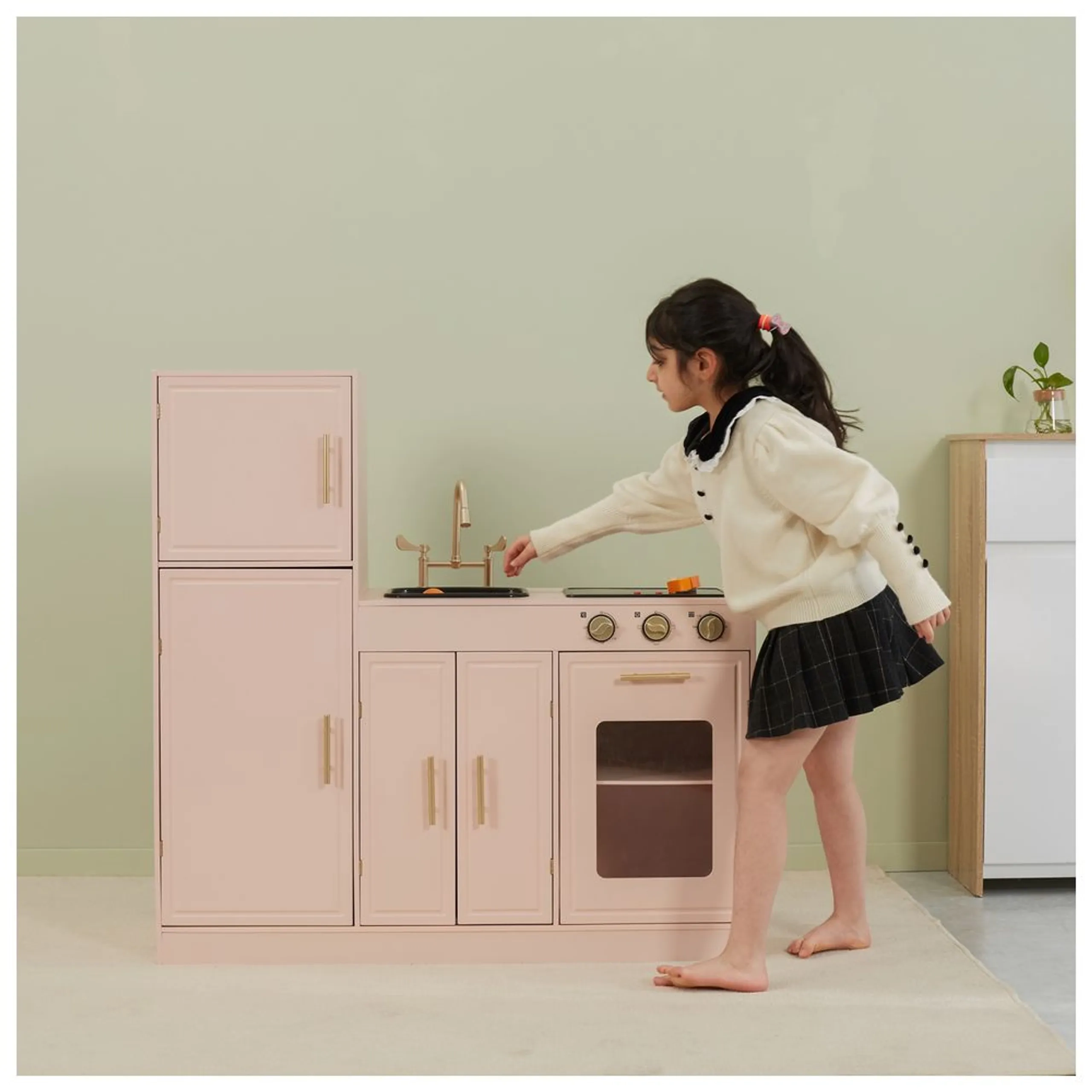 Scandinavian Wooden Play Kitchen (PCG-44073)