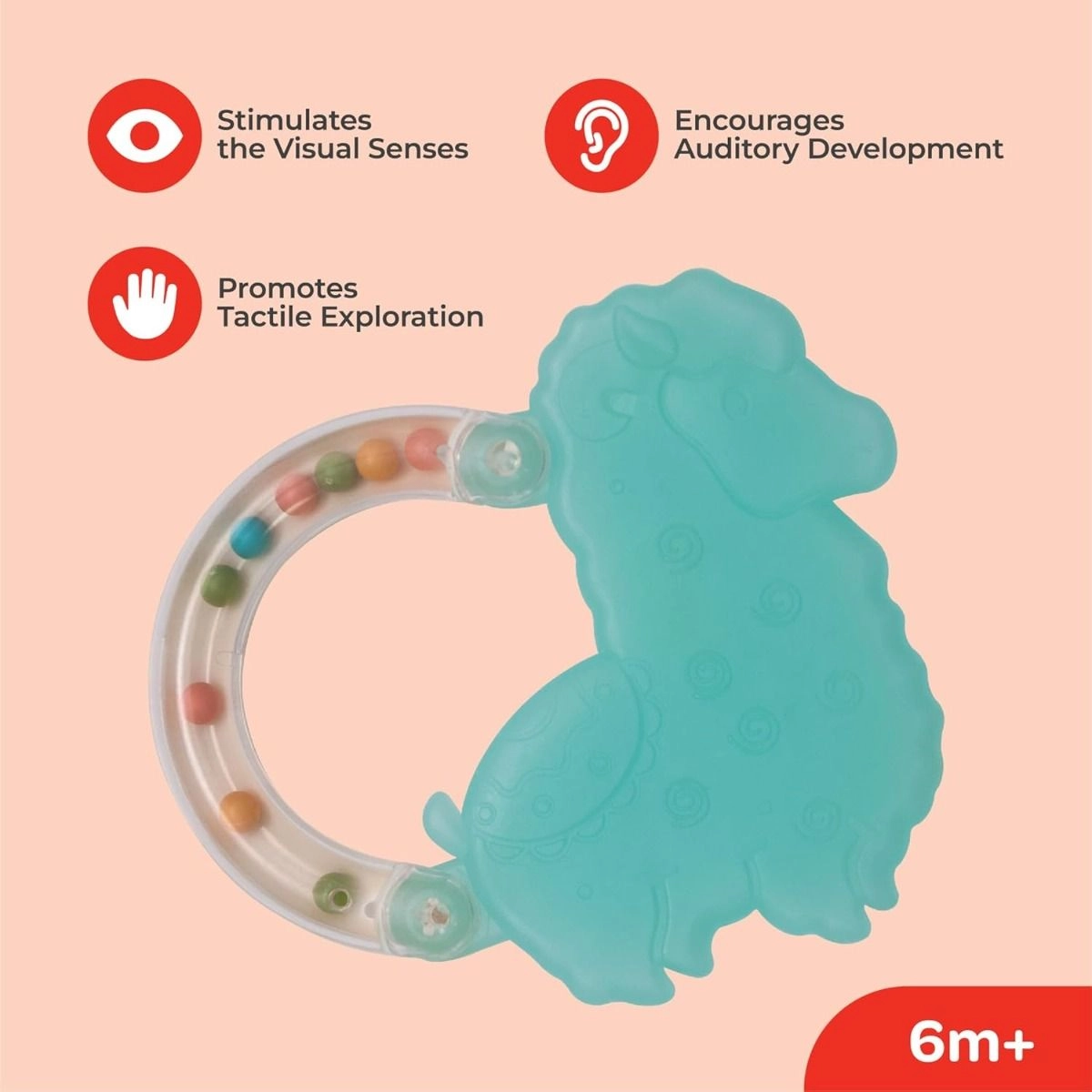 Soft Rattle Plush Toy - 3 to 24 Months fabric