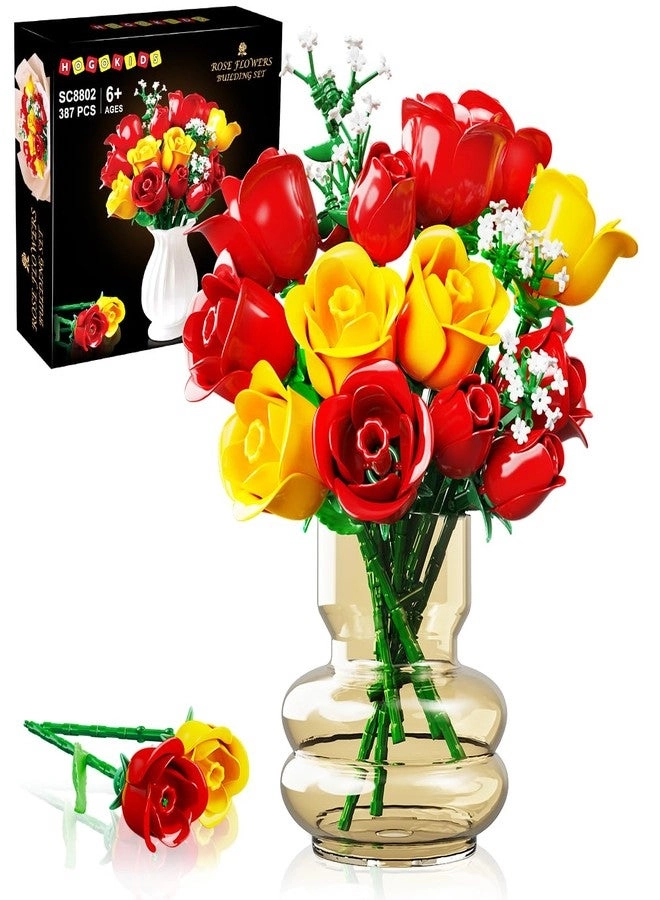 Hogokids Flowers Bouquet Building Set - 16 Roses 387PCS YELLOW