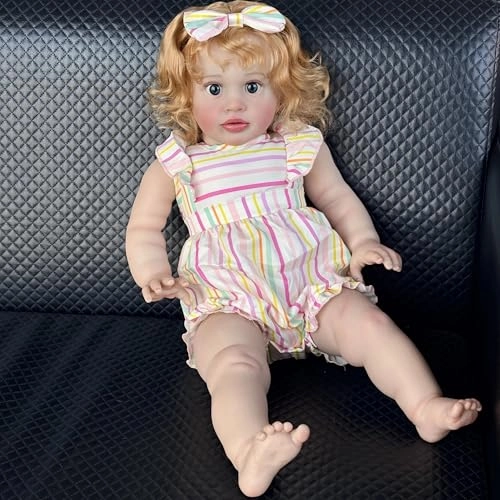 Pippa Reborn Baby Doll - 26 inch Cotton Vinyl Hand-rooted Curly Hair Ages 3+