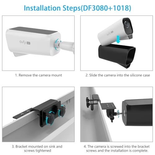 Silicone Case - eufyCam S3 Pro black + Gutter Mount