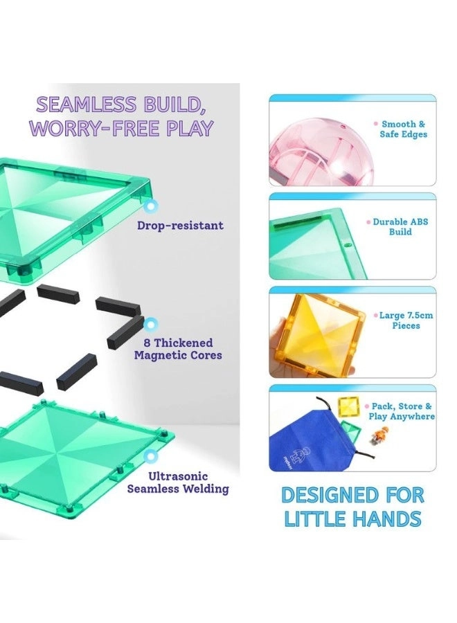 Colorful Magnetic Tiles - 32 pcs Family Time