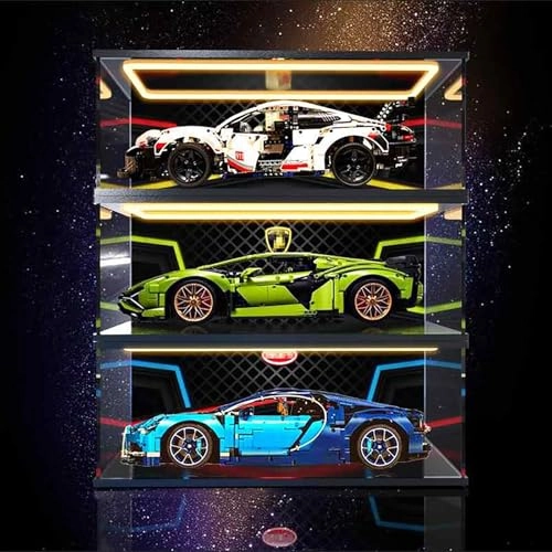 Display Case - 60x30x20cm Acrylic Golden Oak Backlight