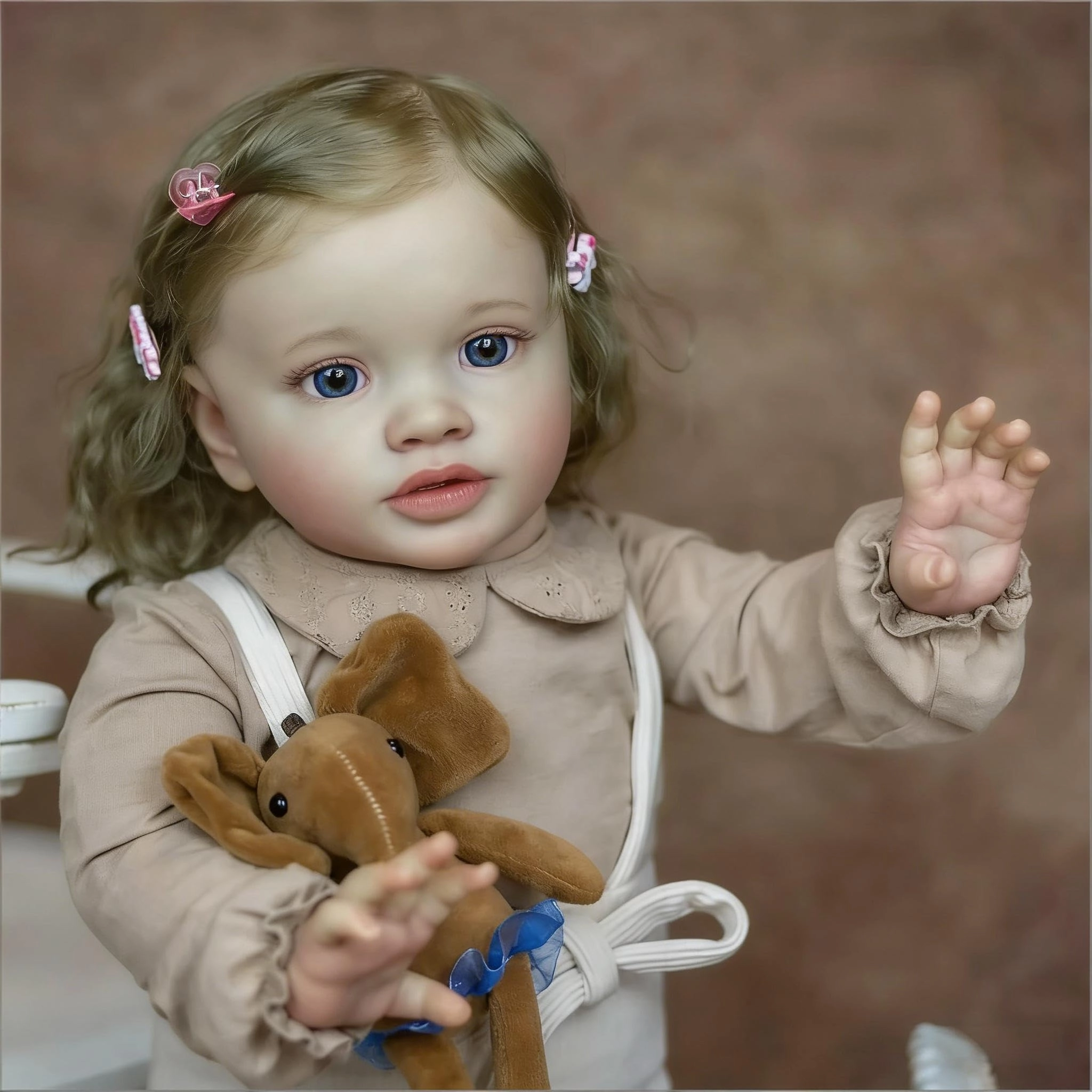 Pippa Reborn Baby Doll - 26 inch Cotton Vinyl Hand-rooted Curly Hair Ages 3+
